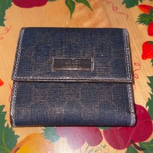 GUCCI Brown/Goldish GG Logo PVC Bifold Wallet /2L1525